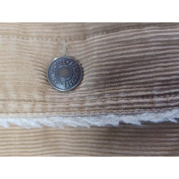 Aeropostale Womens Size Small Corduroy Y2K Jacket Brown Fuax Fur Trim - Picture 8 of 8